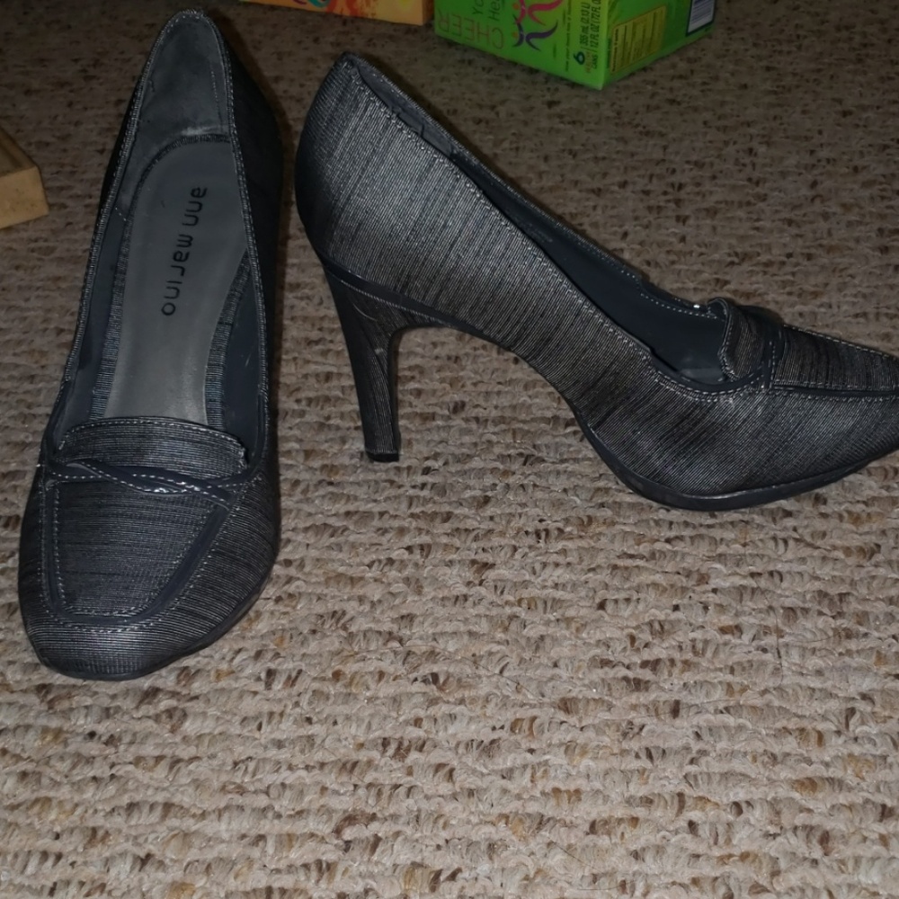 Grey loafer heels